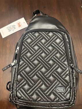 lug Black Quilted Sling Belt Bag